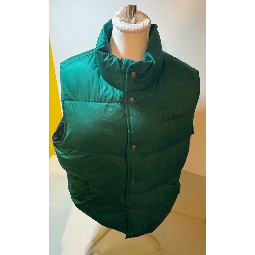 LL Bean Trail Model Down Vest Mens Medium Ladies Large Green Puffer Jacket518306